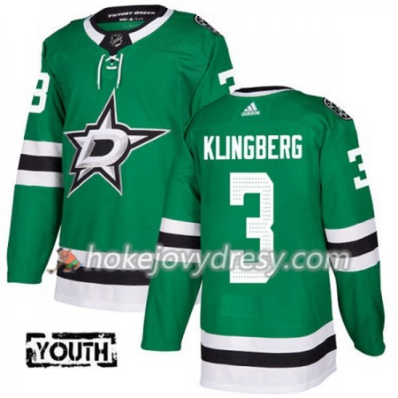 Dětské Hokejový Dres Dallas Stars John Klingberg 3 Adidas 2017-2018 Kelly Zelená Authentic